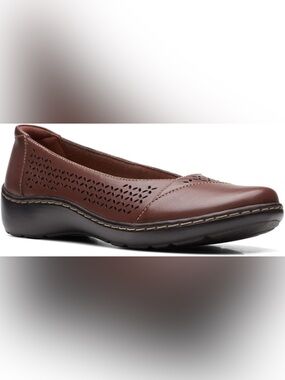 Clarks Cora Iris Dark Tan Leather